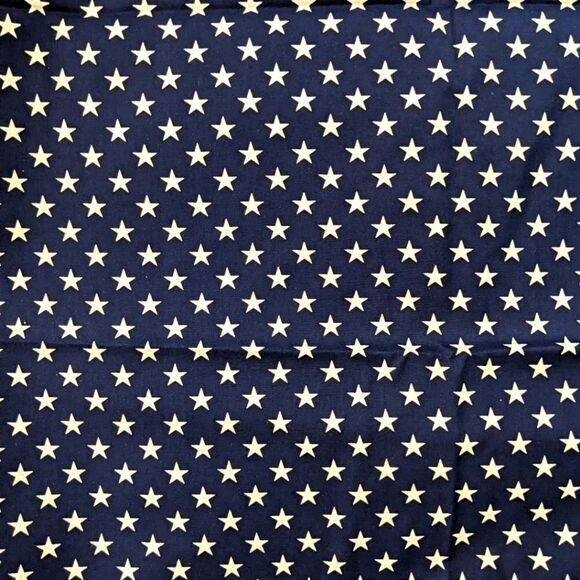 Large Piece of Navy Blue Star Print Cotton Fabric Purchased in 2002 - Picture 3 of 5